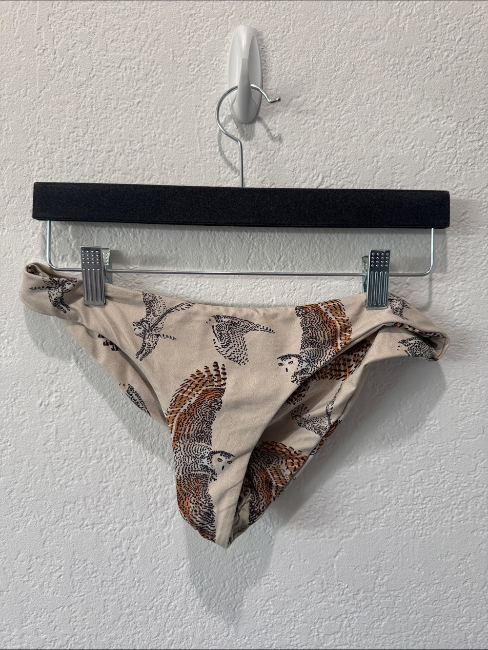 Boys + Arrows Beige Bird-Print Bikini Bottoms